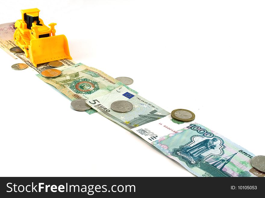 The yellow tractor goes on banknotes