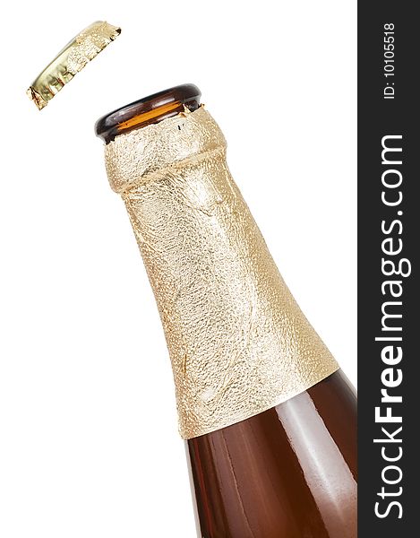 Beer bottle isolated on a white