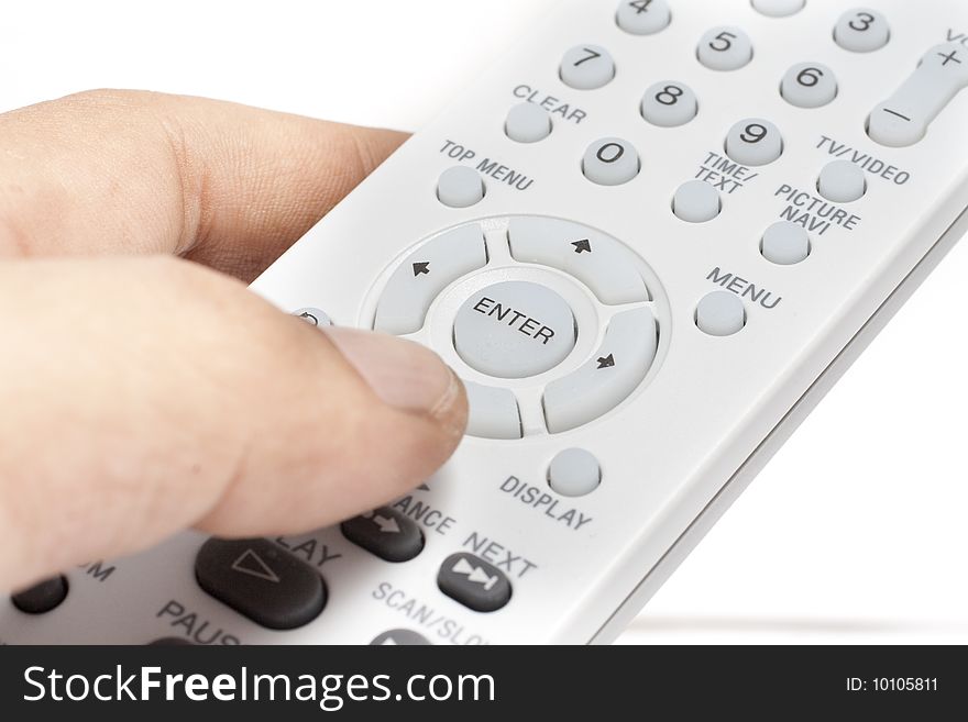 Remote Controller for TV or DVD with different angle and usage with white background. Remote Controller for TV or DVD with different angle and usage with white background