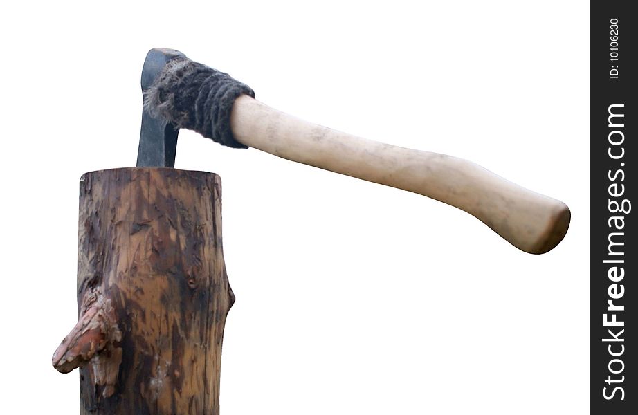 Special ax for felling timber. Isolated object. Special ax for felling timber. Isolated object.