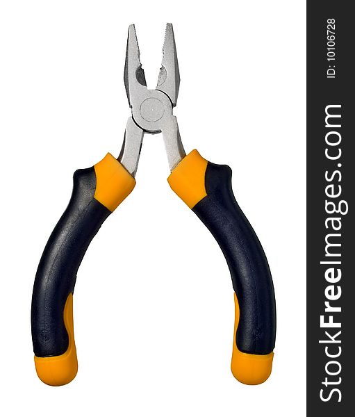 Pliers on white background (isolated with path). Pliers on white background (isolated with path).