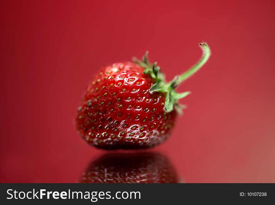 Juicy strawberry on a table