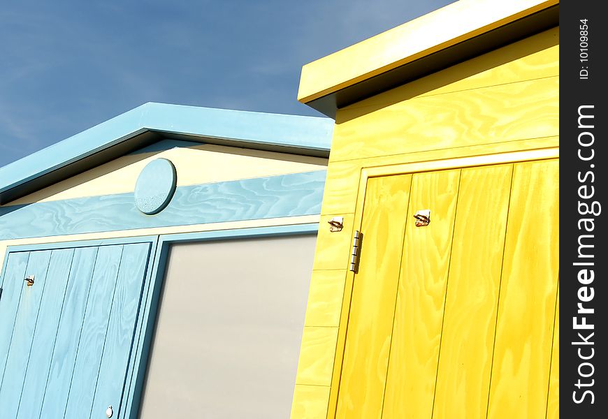 Two beach huts in Seaford