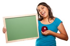 Pretty Hispanic Girl Holding Blank Chalkboard And Royalty Free Stock Images Pretty Hispanic Girl Holding Blank Chalkboard And Royalty Free Stock Images