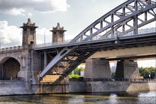 Moscow Railway Bridge Royalty Free Stock Photography