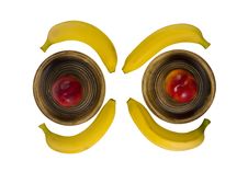 Bananas And Peaches Royalty Free Stock Photo Bananas And Peaches Royalty Free Stock Photo
