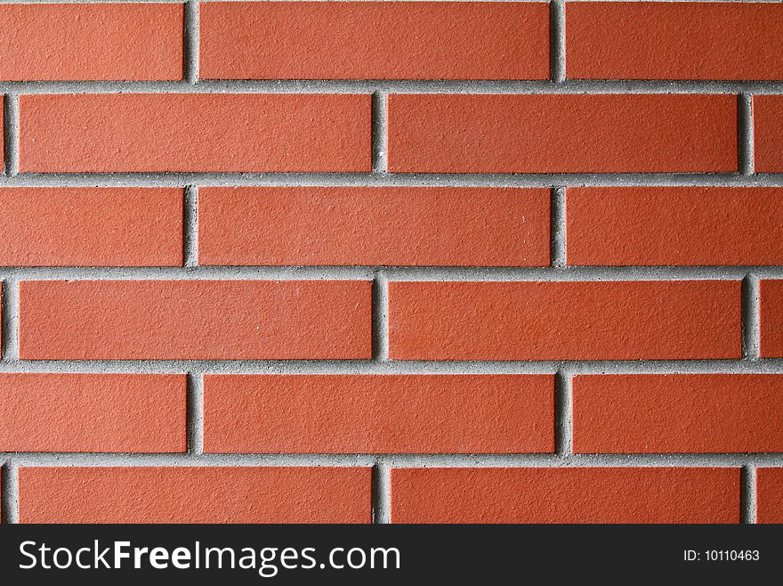 Modern wall with red bricks