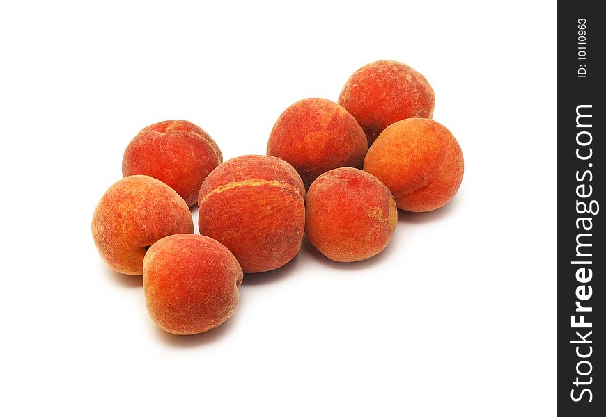 Peaches isolated on white background