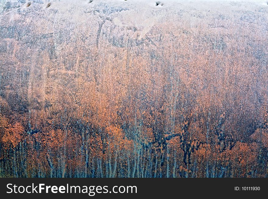 Great Background image of rusted iron plate with patina