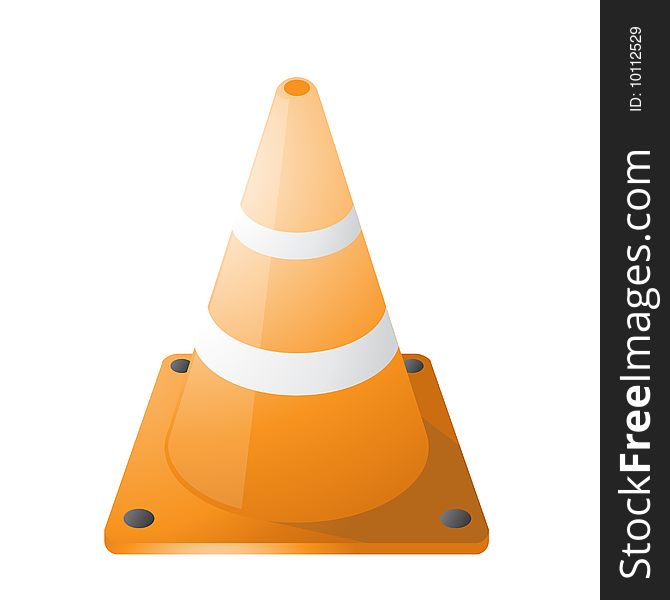 An orange cone construction symbol