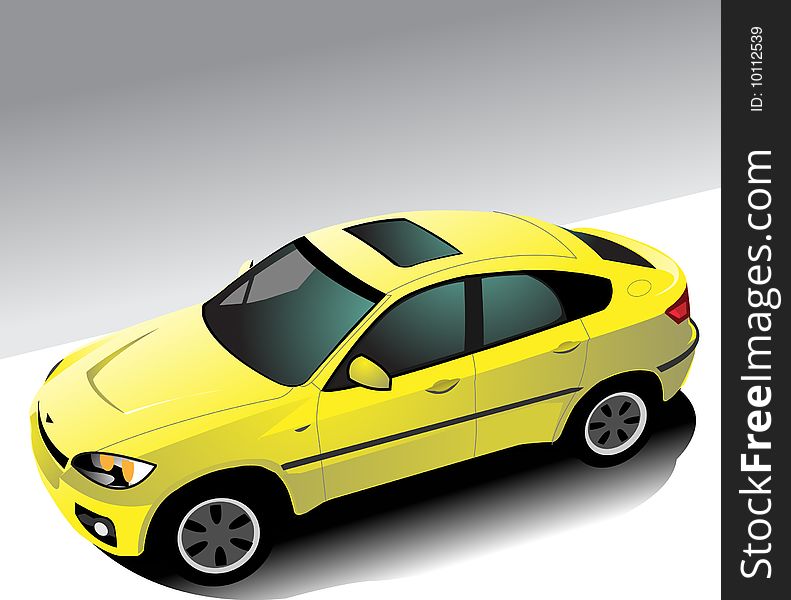 A yellow sport car illustration. A yellow sport car illustration