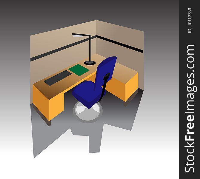An illustration of office table. An illustration of office table