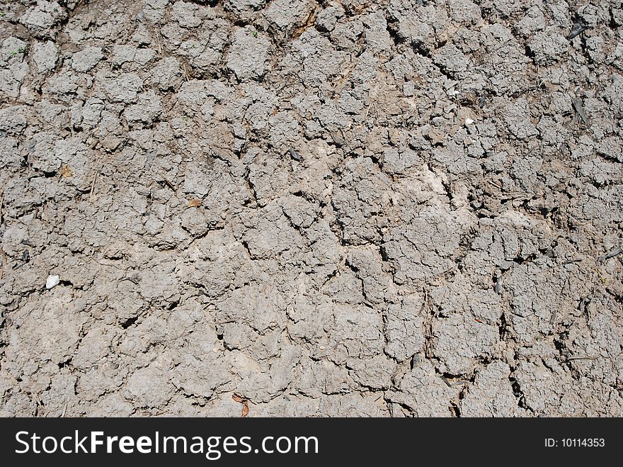 Very dry, cracked, parched earth or soil in drought conditions
