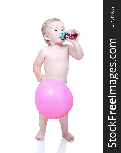 A Baby With A Balloon