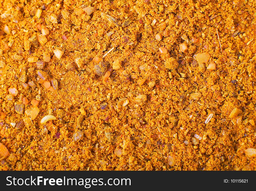 Spicy yellow curry background, macro. Spicy yellow curry background, macro
