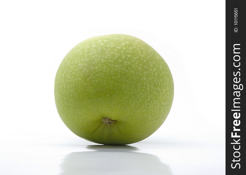 Ripe green apple on a white background. Ripe green apple on a white background