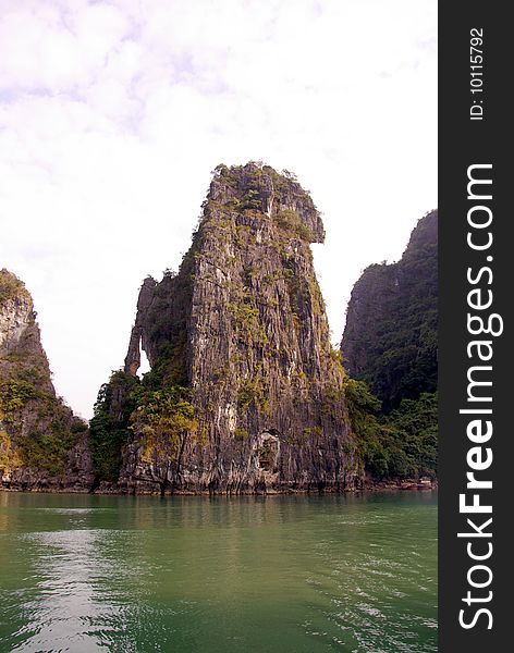 One of the rocks of Halong bay in Croatia