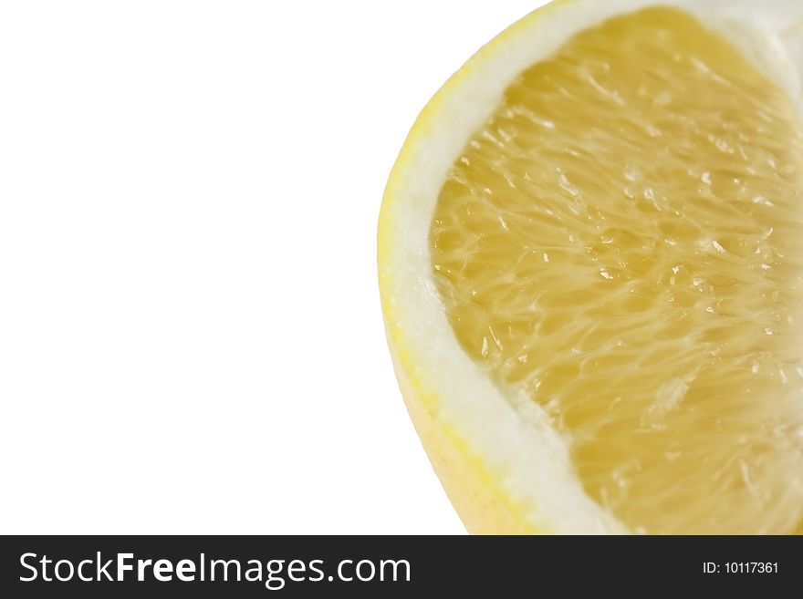 Half of grapefruit in the white background