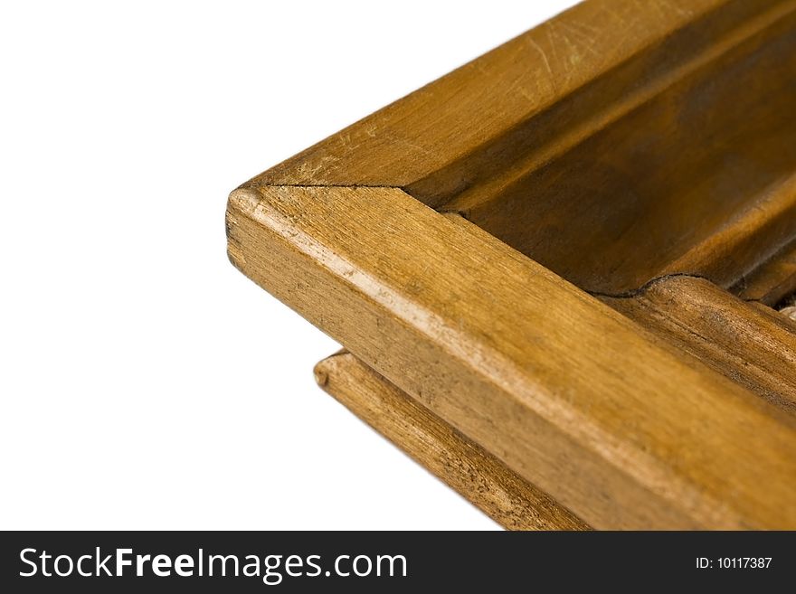 Wooden frame in the white background