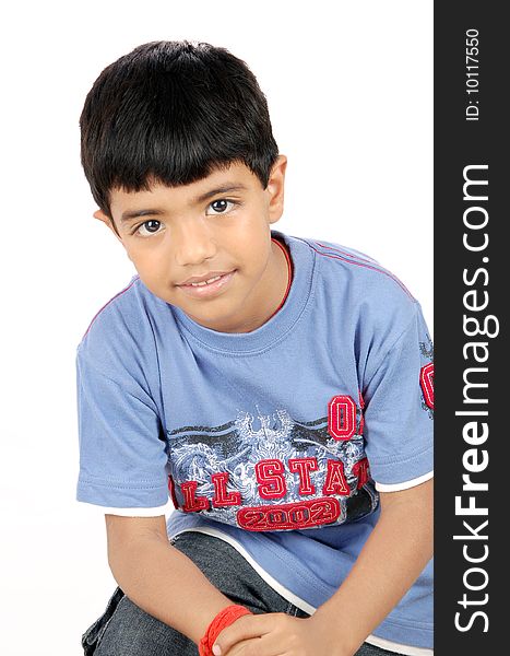 Boy portrait isolated on a white background