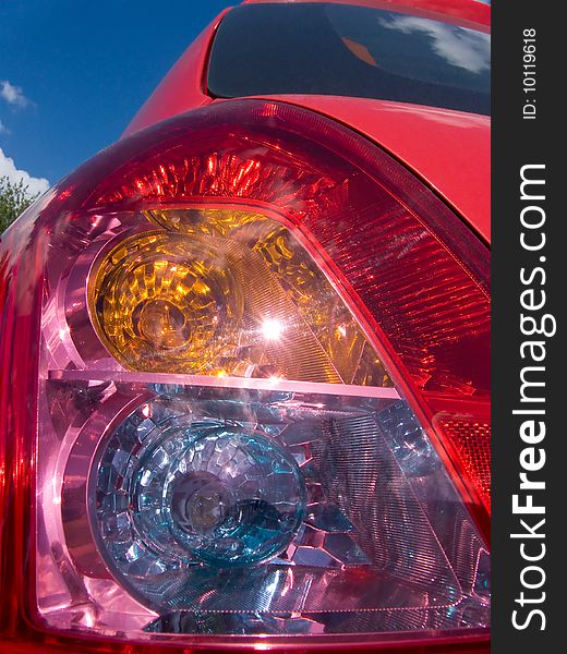 Close up of modern car tail light