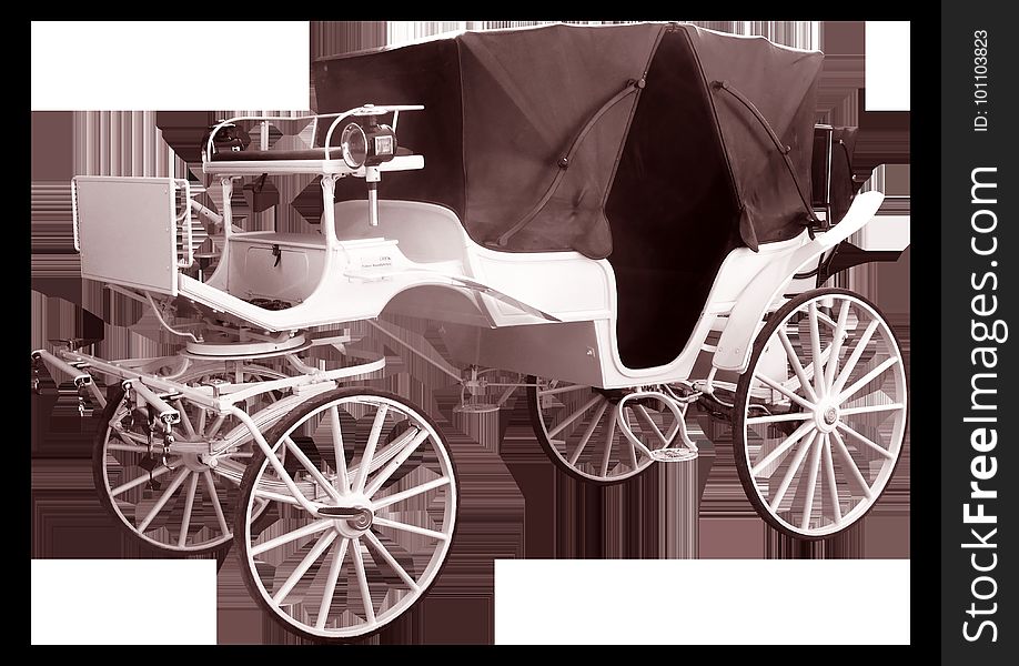 Carriage, Black And White, Horse And Buggy, Chariot