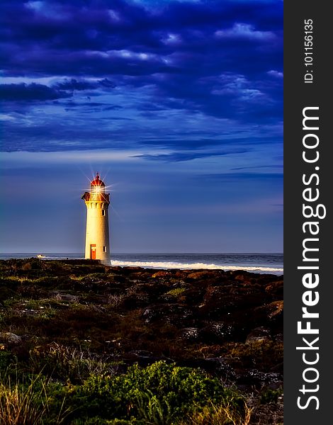 Lighthouse, Tower, Sky, Beacon