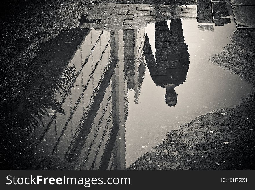 Reflection, Water, Black, Photograph