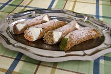Cannoli Di Ricotta, Sicilian Pastry Royalty Free Stock Photos