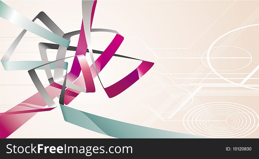 Abstract background with color ribbon.