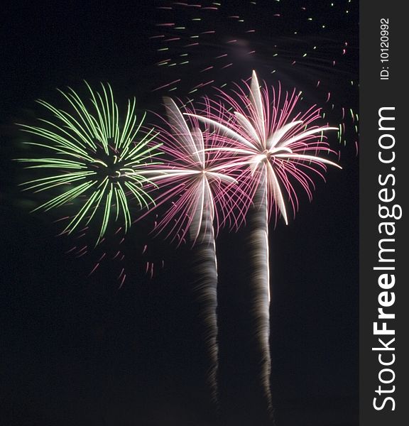 Colorful firework display on the Fourth of July. Colorful firework display on the Fourth of July