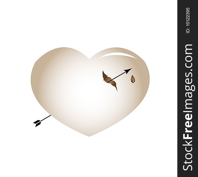 White chocolate heart with arrow