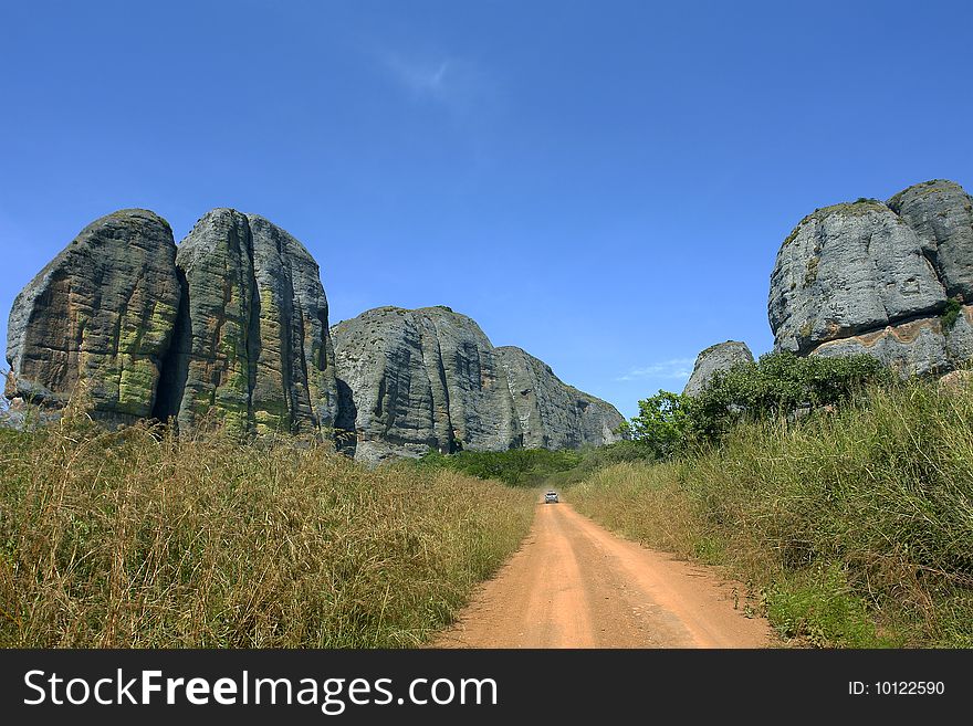 Nature in africa with huge rock moutain. Nature in africa with huge rock moutain