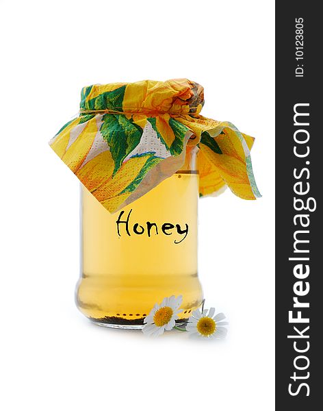 Honey is fresh camomile. Natural bio products for healthy food