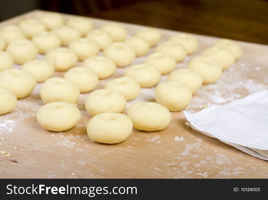Homemade uncooked dumpling - preparation proces. Homemade uncooked dumpling - preparation proces