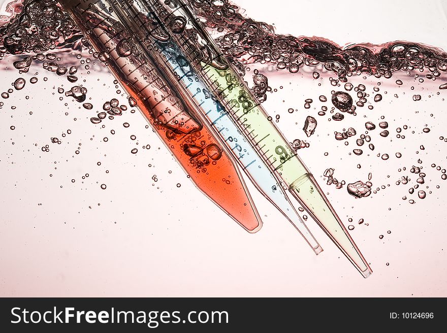 Chemical Test Tube . Medical experiment with Laboratory glass.