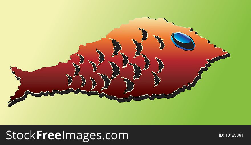 Vector image: a red fish cutout