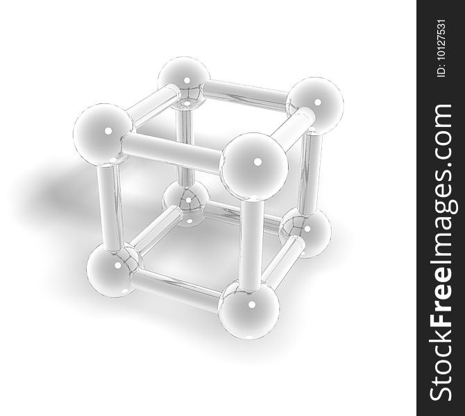 Molecular a geometrical figure isolated on a white background.