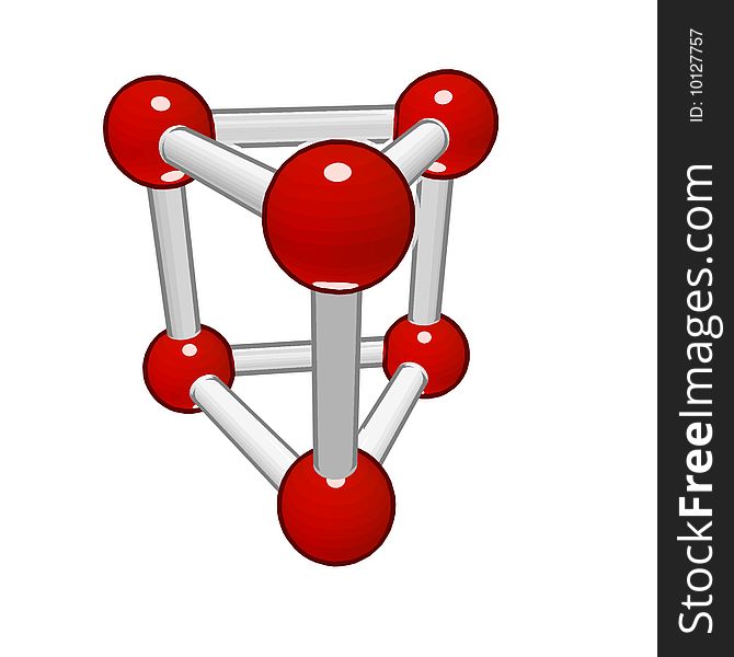 Molecular a geometrical figure isolated on a white background. Molecular a geometrical figure isolated on a white background.