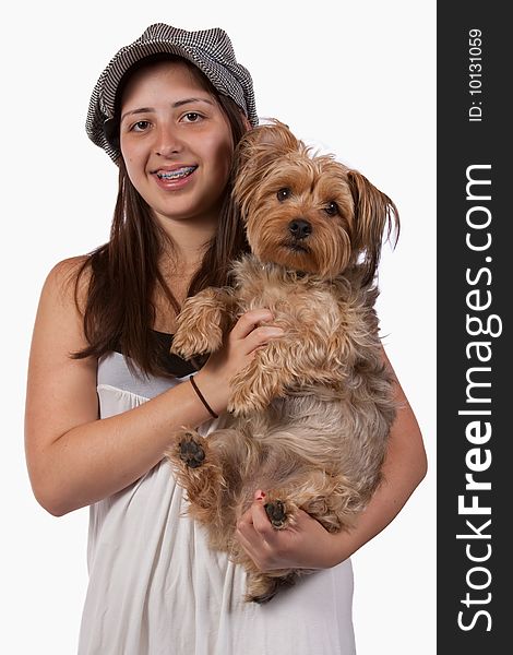 Girl With Her Pet Dog