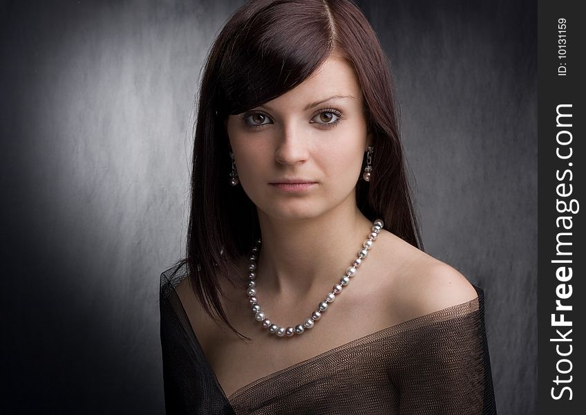 Close-up portrait of a  beautiful young lady