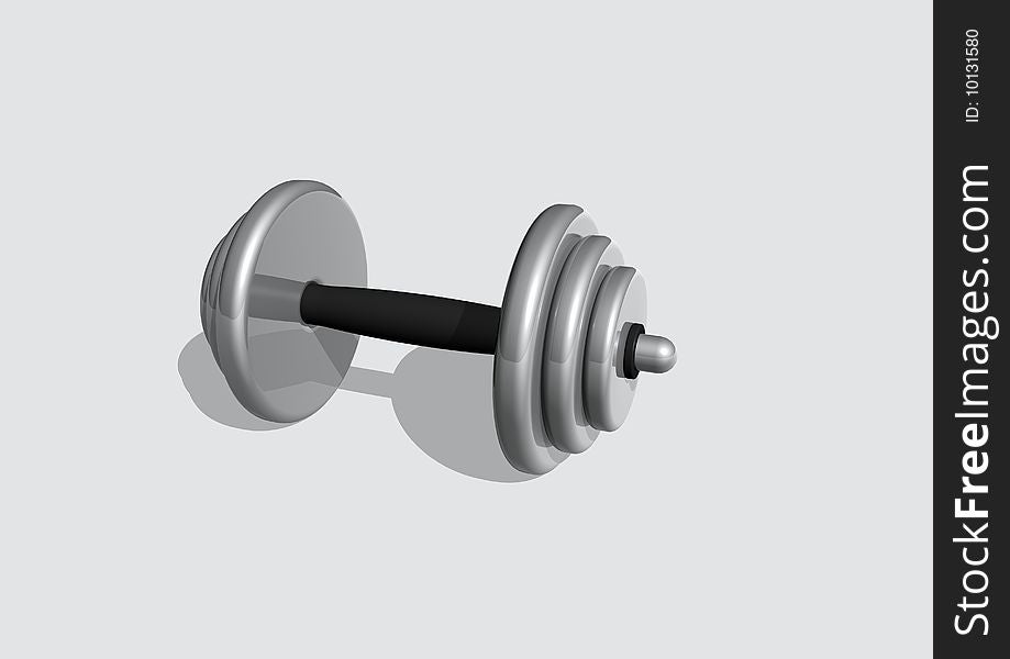 A barbell on white background.