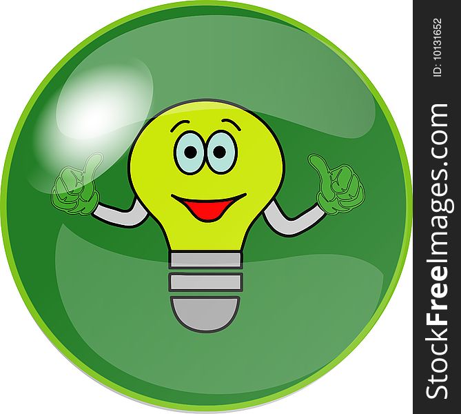 Button With Green Bulb