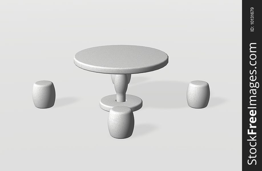 Stone table and chair