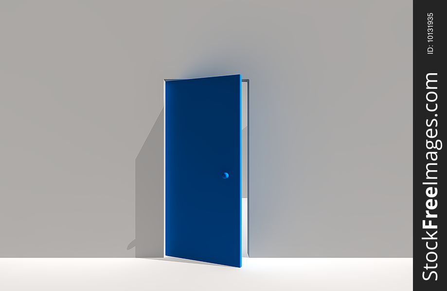 A rendered image-opened door.