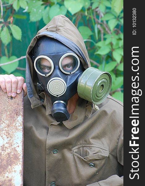 Person In Gas Mask