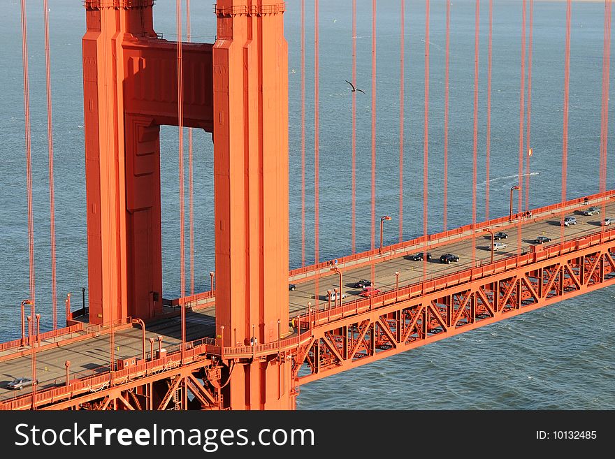 A detail of Golden Gate Bridge, San Francisco (USA)