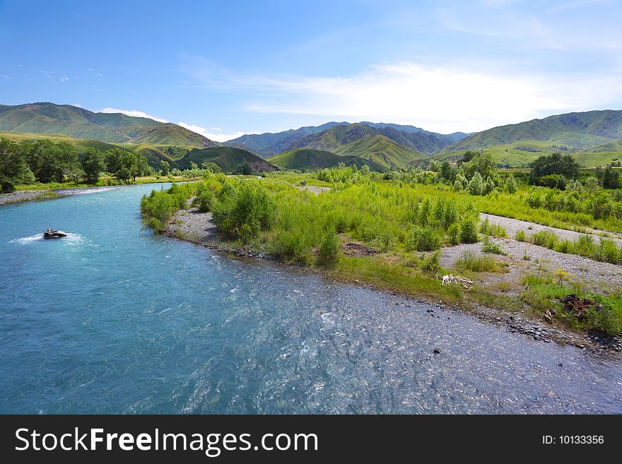 Beautiful landscape with the river