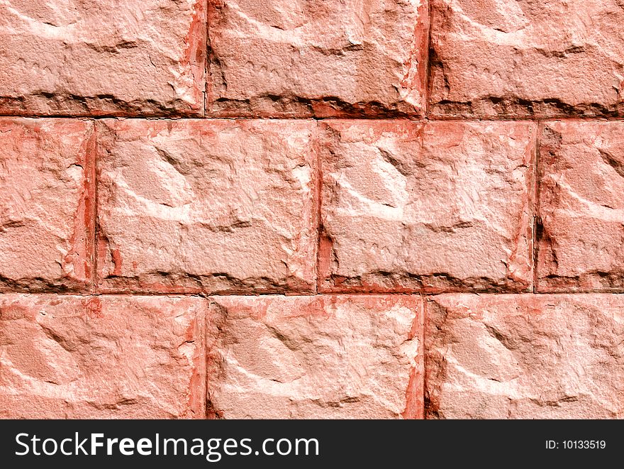 Fragment red wall brickwork from original stucco. Fragment red wall brickwork from original stucco