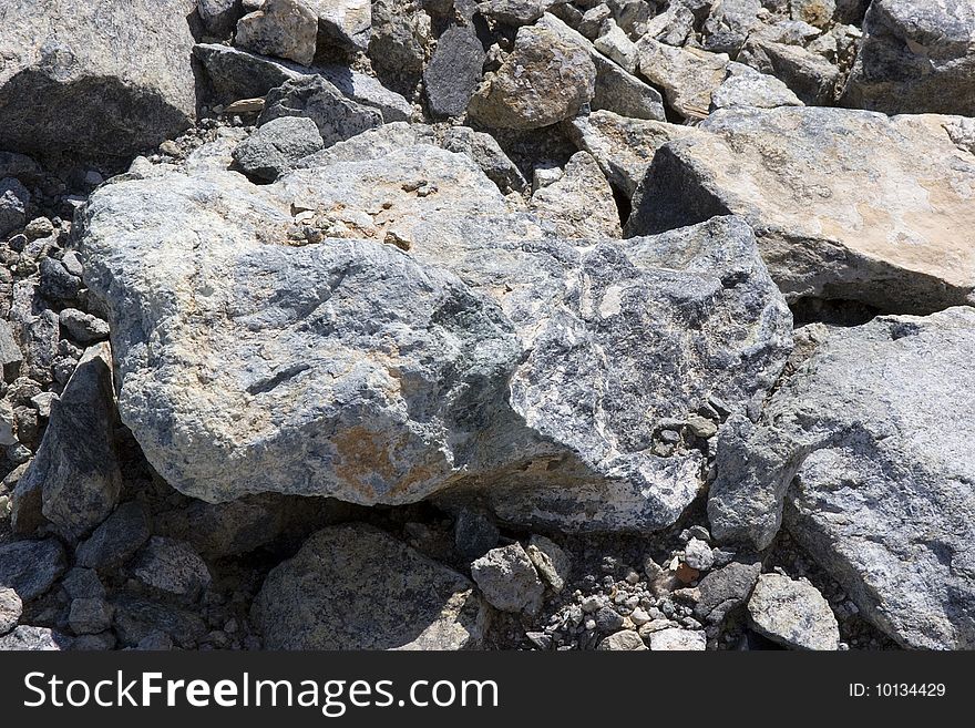 Big stone near a place of costruction